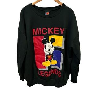 Vintage Mickey mouse Unlimited Disney Legends black sweatshirt crew 90s adult XL